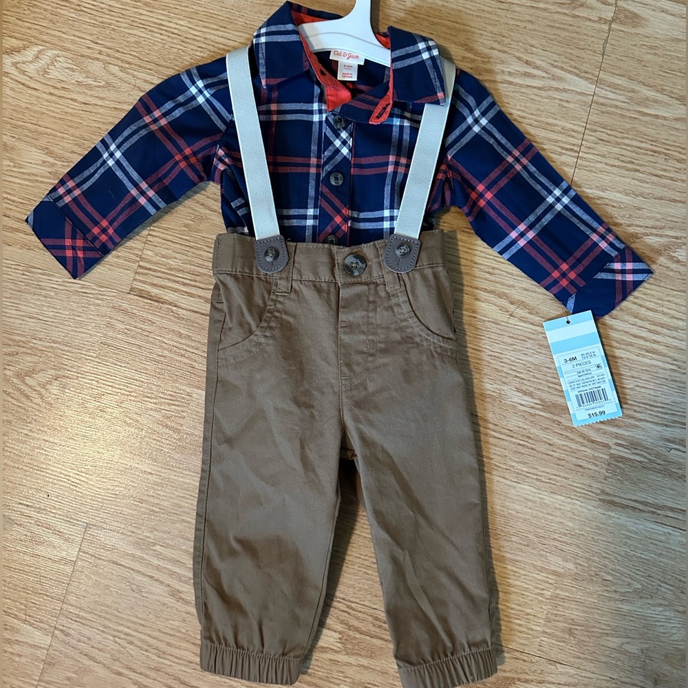 Cat & Jack Plaid Suspender Set